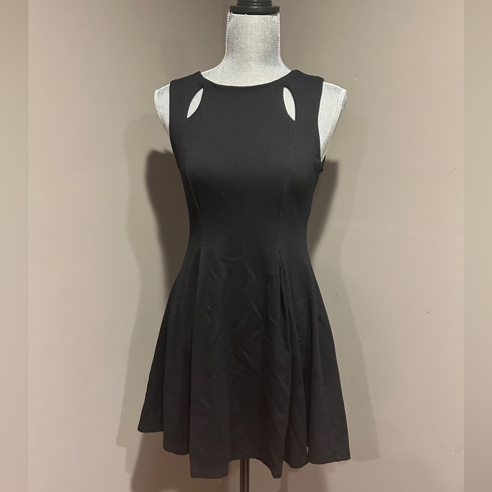 Black cut out dress with zipper back